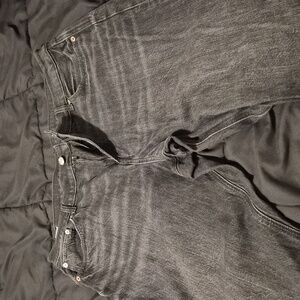 American Eagle Women's Black Barrel Jeans